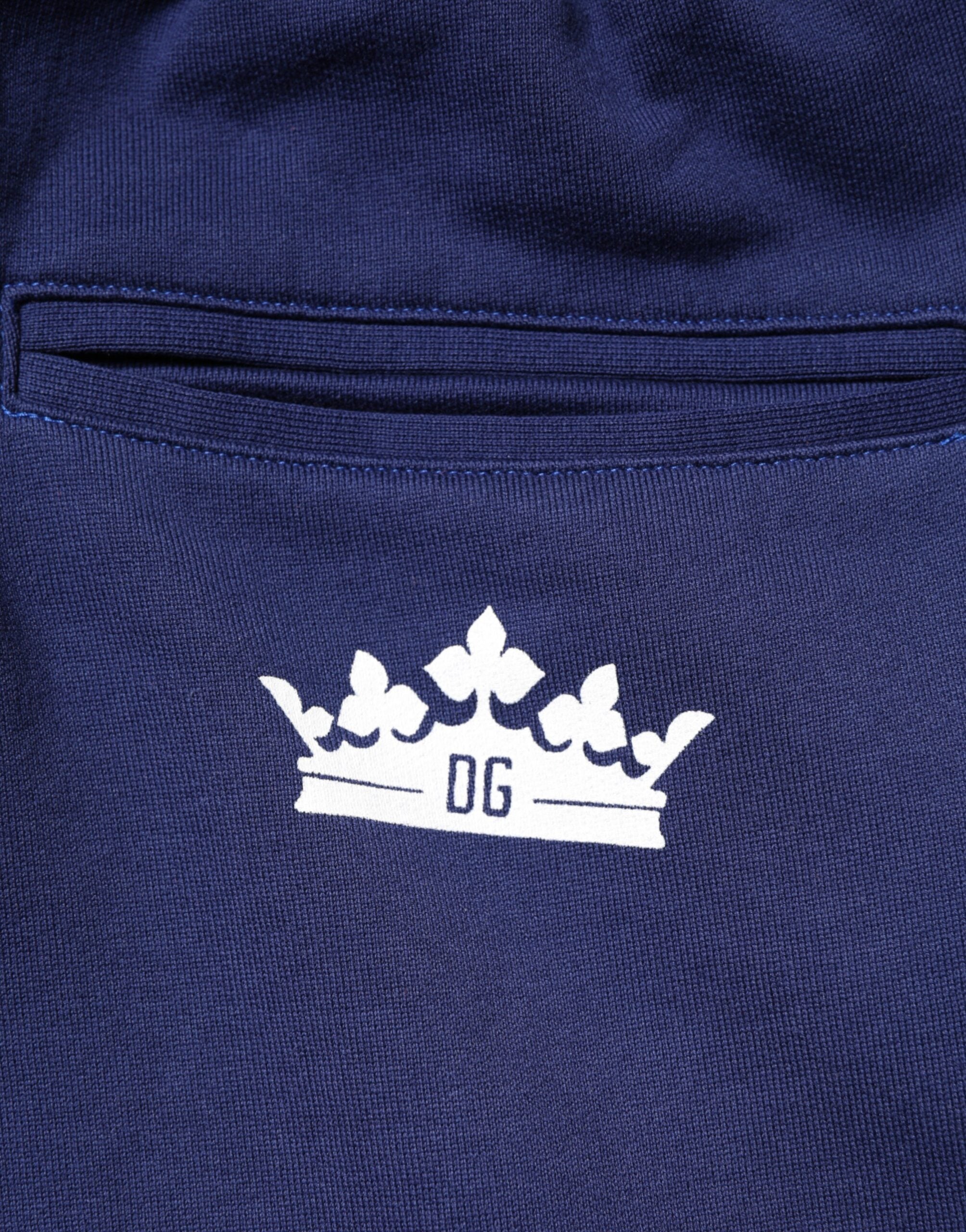 Jogginghose aus blauer Baumwolle mit mittlerer Taille