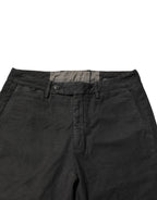 Dark Gray Cotton Mid Waist Skinny Men Denim Jeans