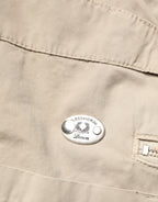 Beige Cotton Mid Waist Straight Men Denim Jeans