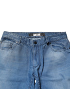 Blue Washed Cotton Skinny Fit Men Denim Trouser Jeans