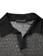 Black Sheer Short Sleeves Casual Polo  Top