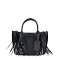 Schwarze Lederhandtasche
