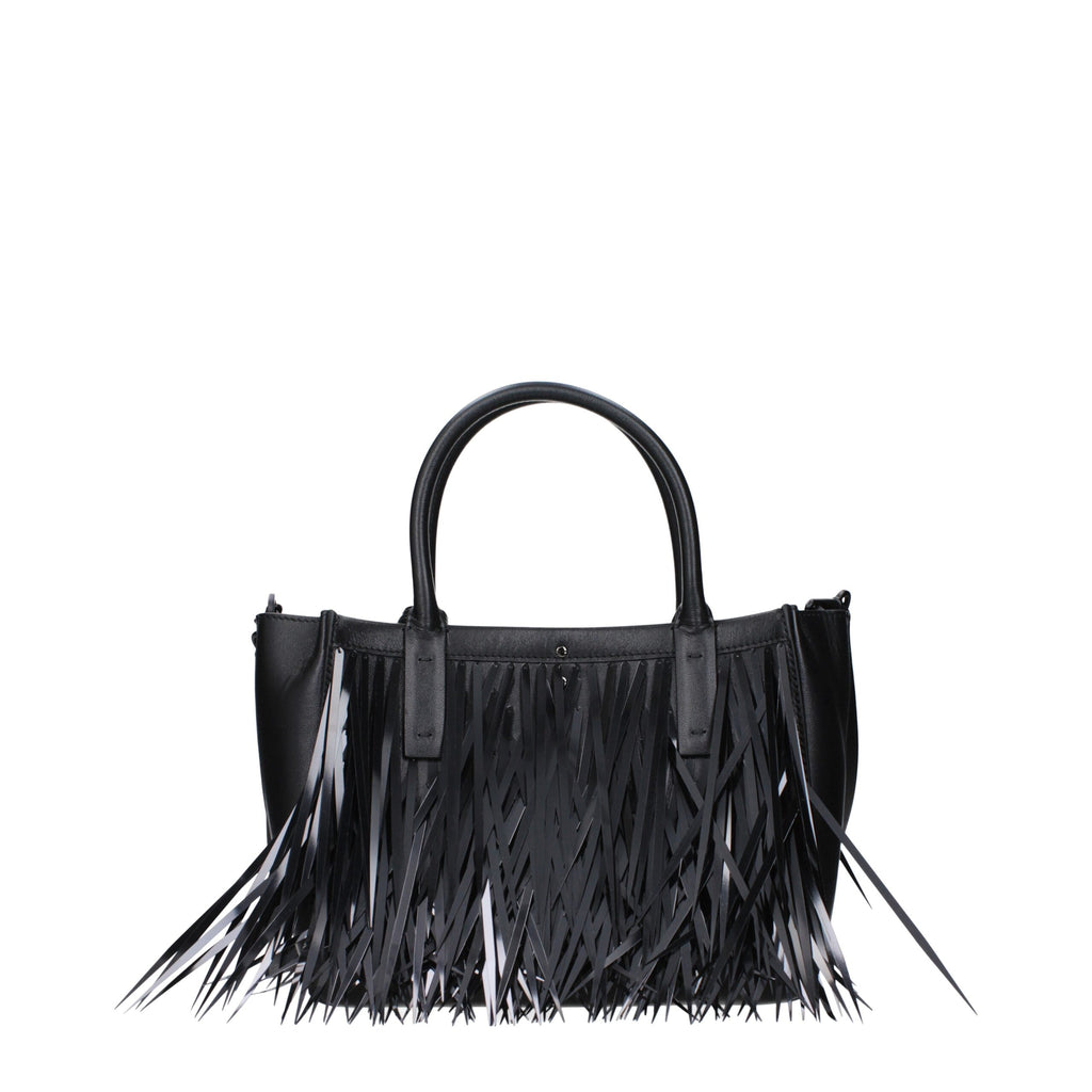 Schwarze Lederhandtasche