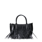 Schwarze Lederhandtasche