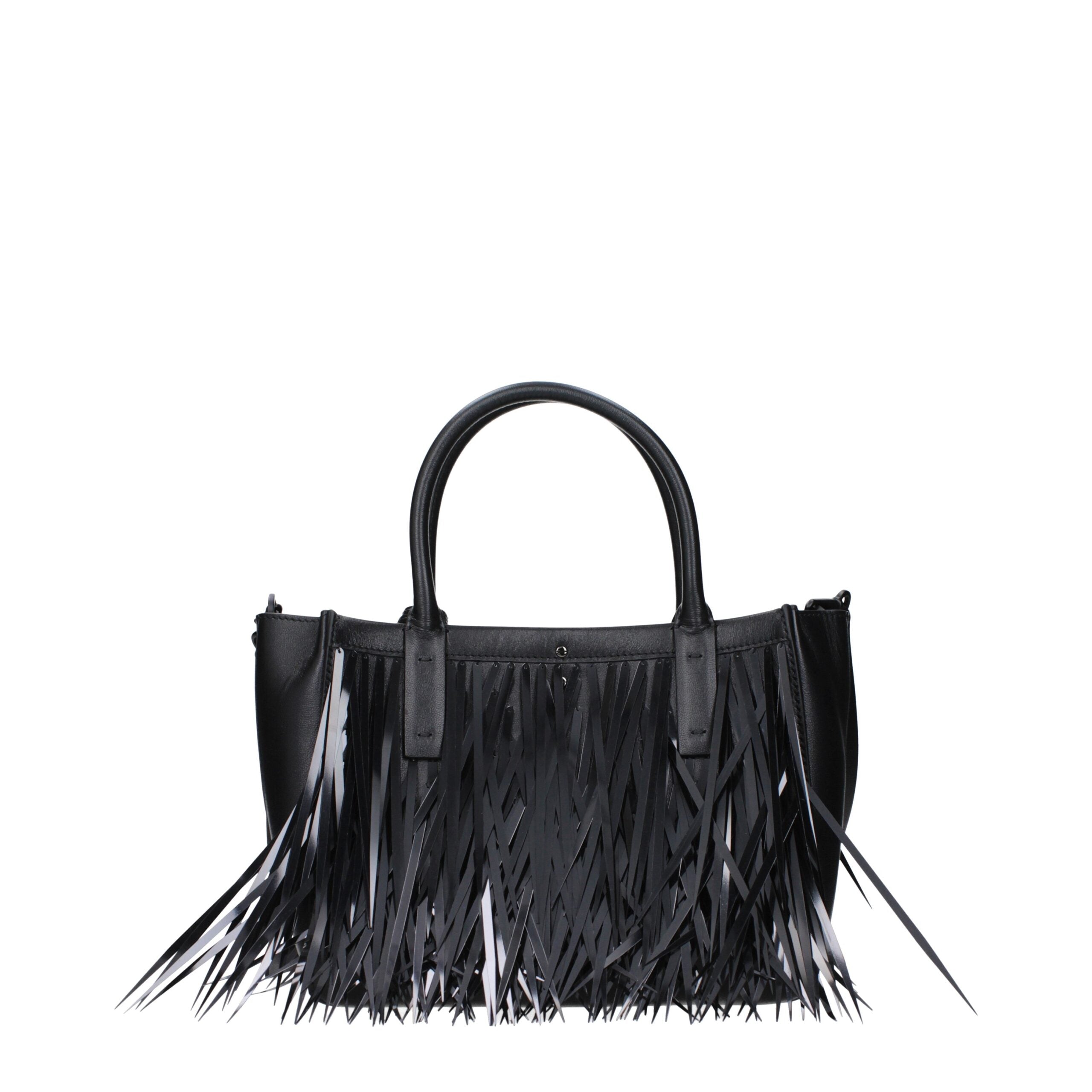 Schwarze Lederhandtasche