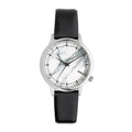 Orologio elegante in pelle nera