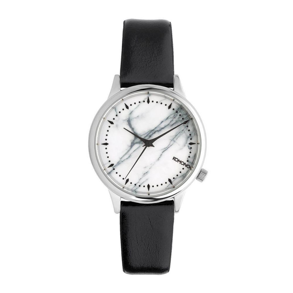 Orologio elegante in pelle nera