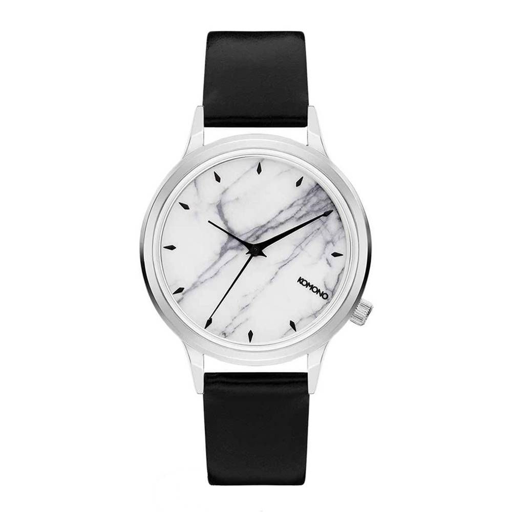 Black Leather Dress Watch