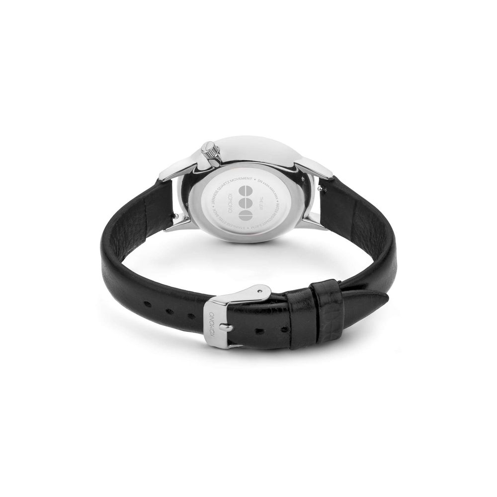 Black Leather Dress Watch