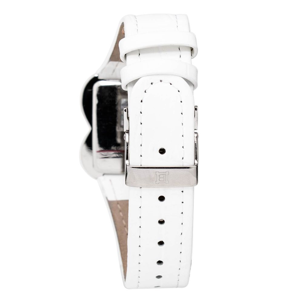 Weiße Leder Armbanduhr