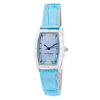Blaue Leder-Armbanduhr
