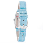Blaue Leder-Armbanduhr
