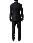 Complete Black Wool Single Breasted Men's 2 Piece Suit