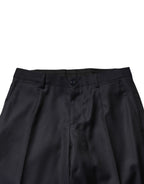Complete Black Wool Single Breasted Men's 2 Piece Suit