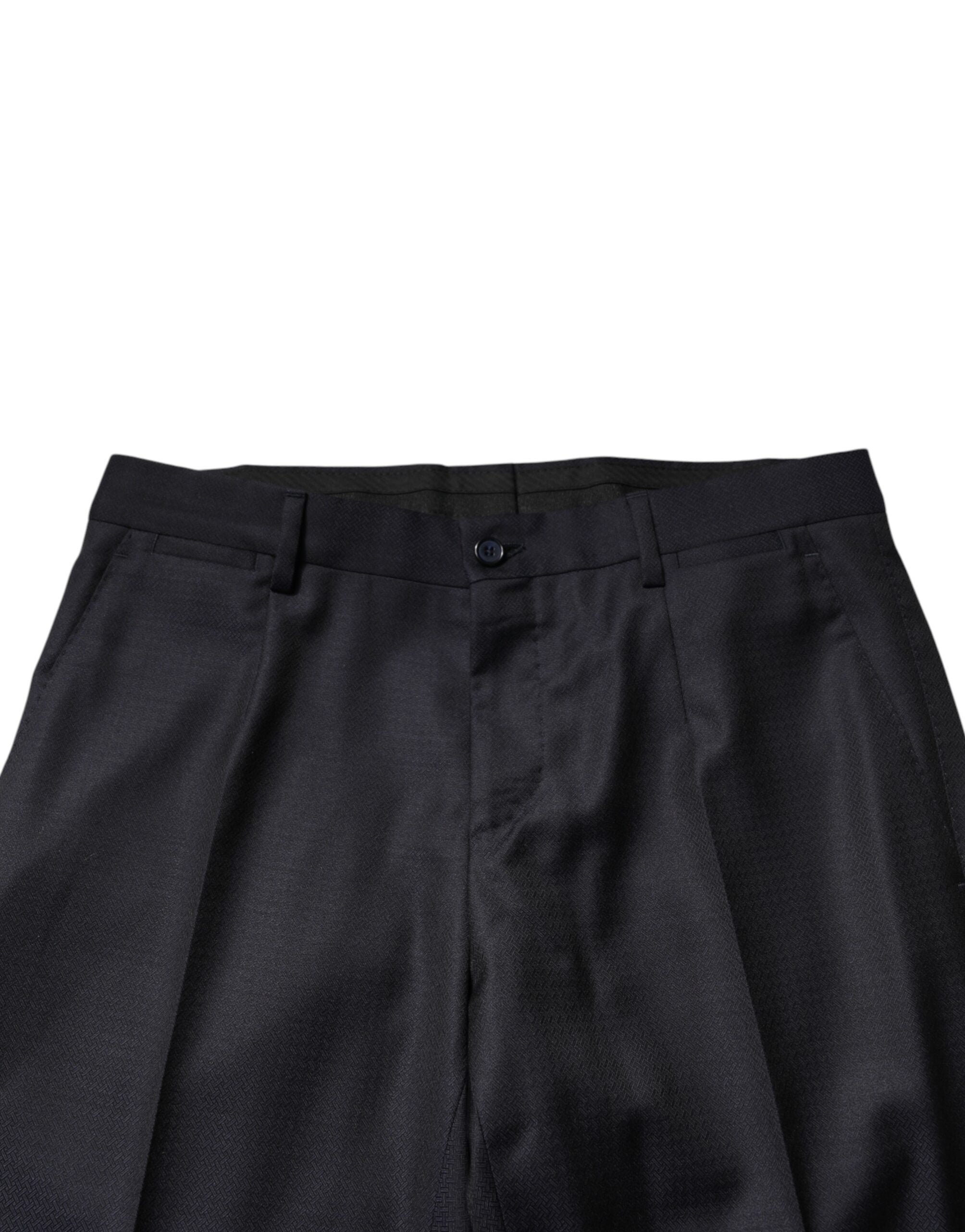 Complete Black Wool Single Breasted Men's 2 Piece Suit