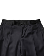 Black Wool Single Breasted 3 Piece Men Suit