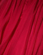 Rosa Seiden-Midi-A-Linien-Kleid mit Verzierungen