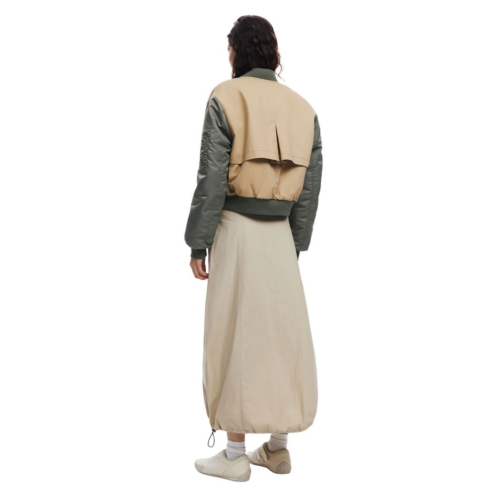 Beige Cotton Long Skirt