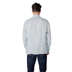 Camicia in lino blu