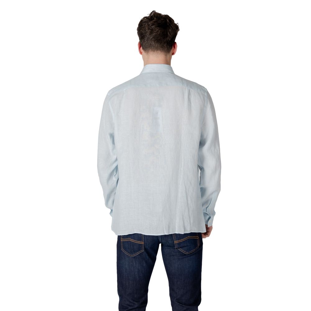 Camicia in lino blu