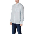 Camicia in lino blu