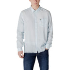 Camicia in lino blu
