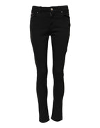 Schwarze, lässige Skinny Jeans aus Baumwolle