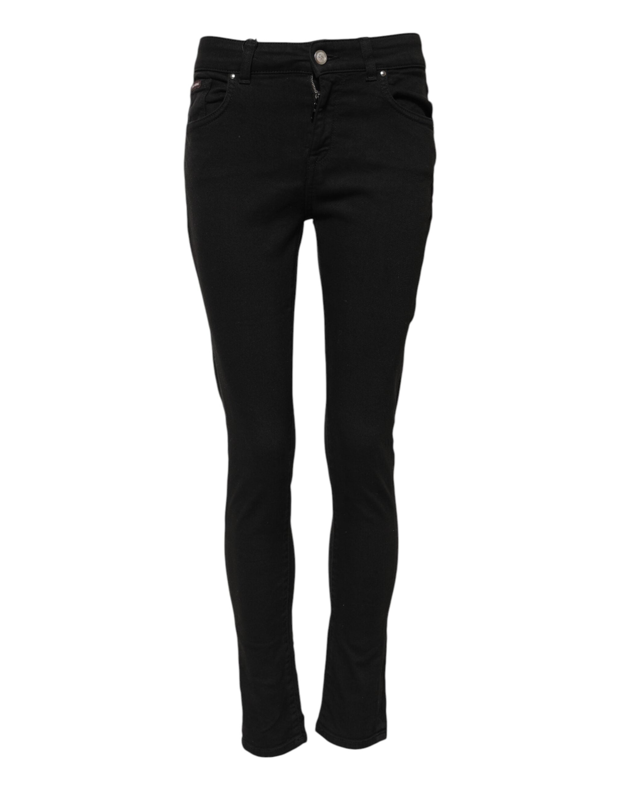 Schwarze, lässige Skinny Jeans aus Baumwolle