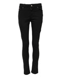 Schwarze, lässige Skinny Jeans aus Baumwolle