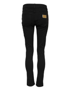 Schwarze, lässige Skinny Jeans aus Baumwolle