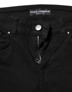 Schwarze, lässige Skinny Jeans aus Baumwolle