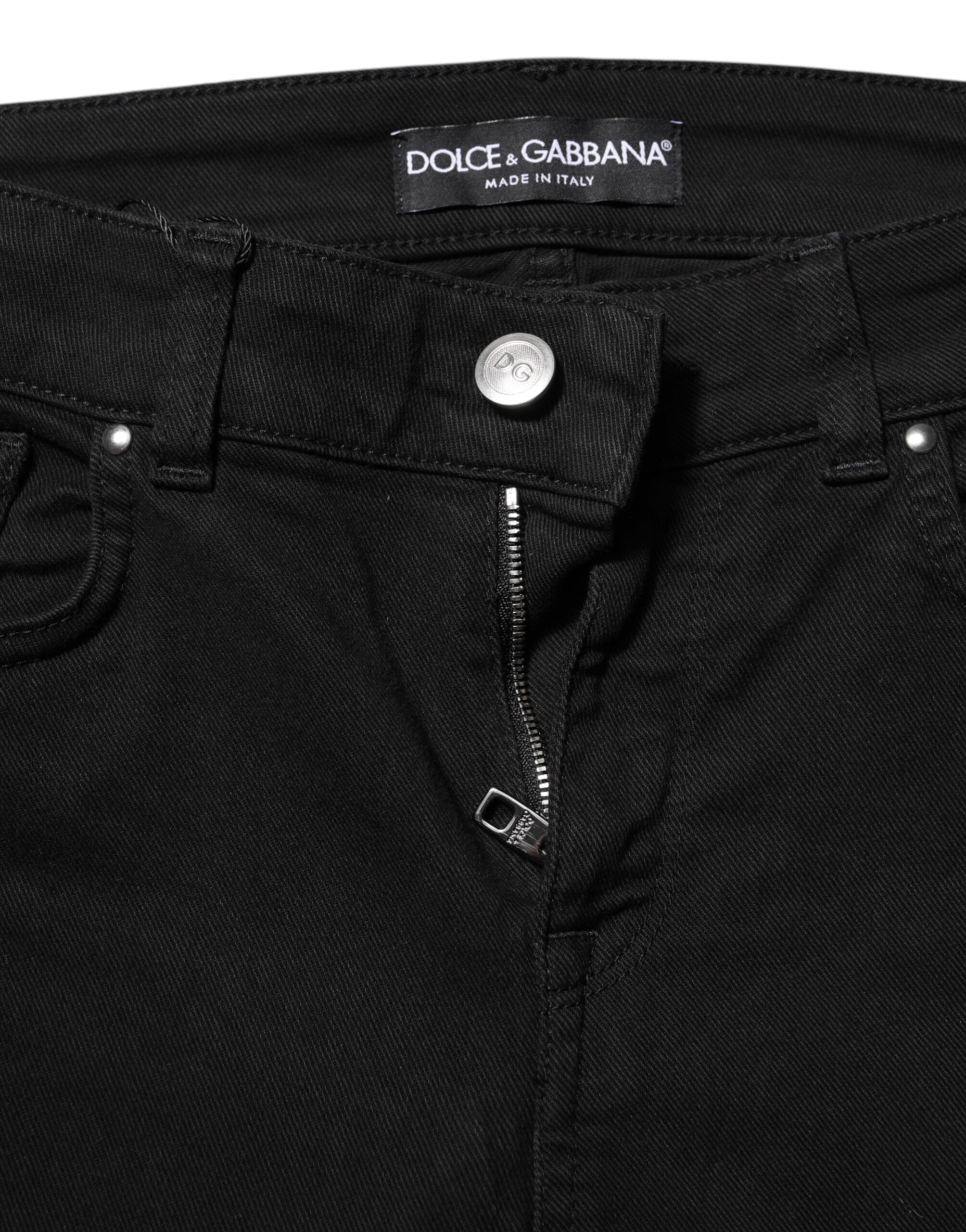 Schwarze, lässige Skinny Jeans aus Baumwolle
