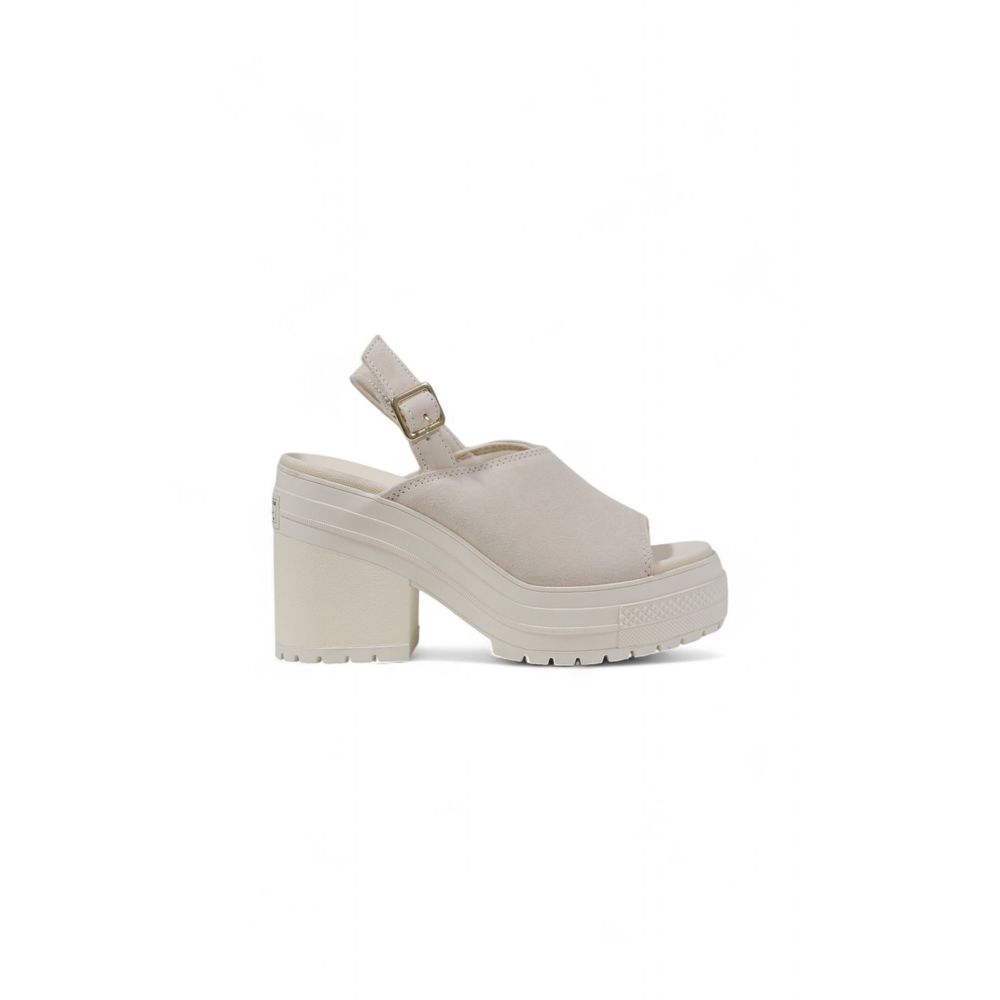 Beige Wildleder-Pumps mit hohem Absatz