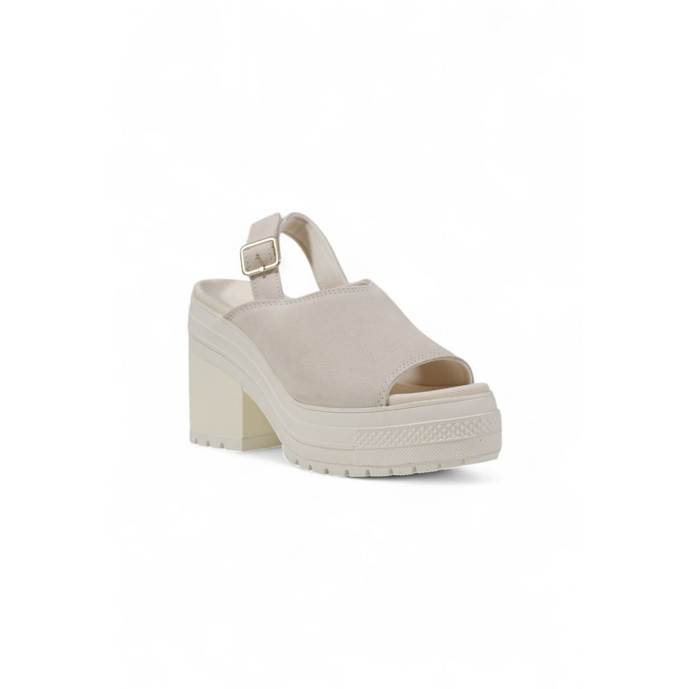 Beige Wildleder-Pumps mit hohem Absatz