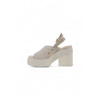 Beige Wildleder-Pumps mit hohem Absatz