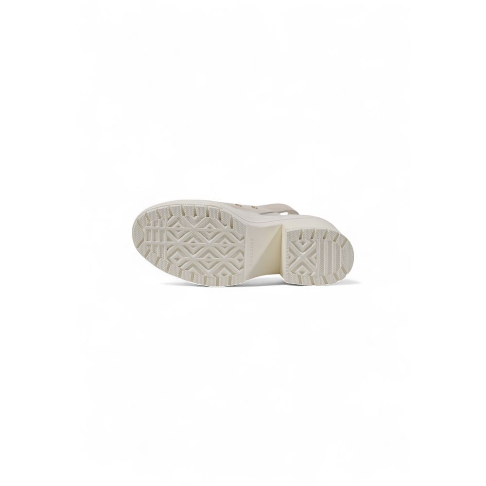 Beige Wildleder-Pumps mit hohem Absatz