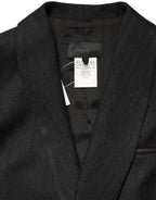 Schwarzer zweireihiger Hosenanzug mit Blazerjacke