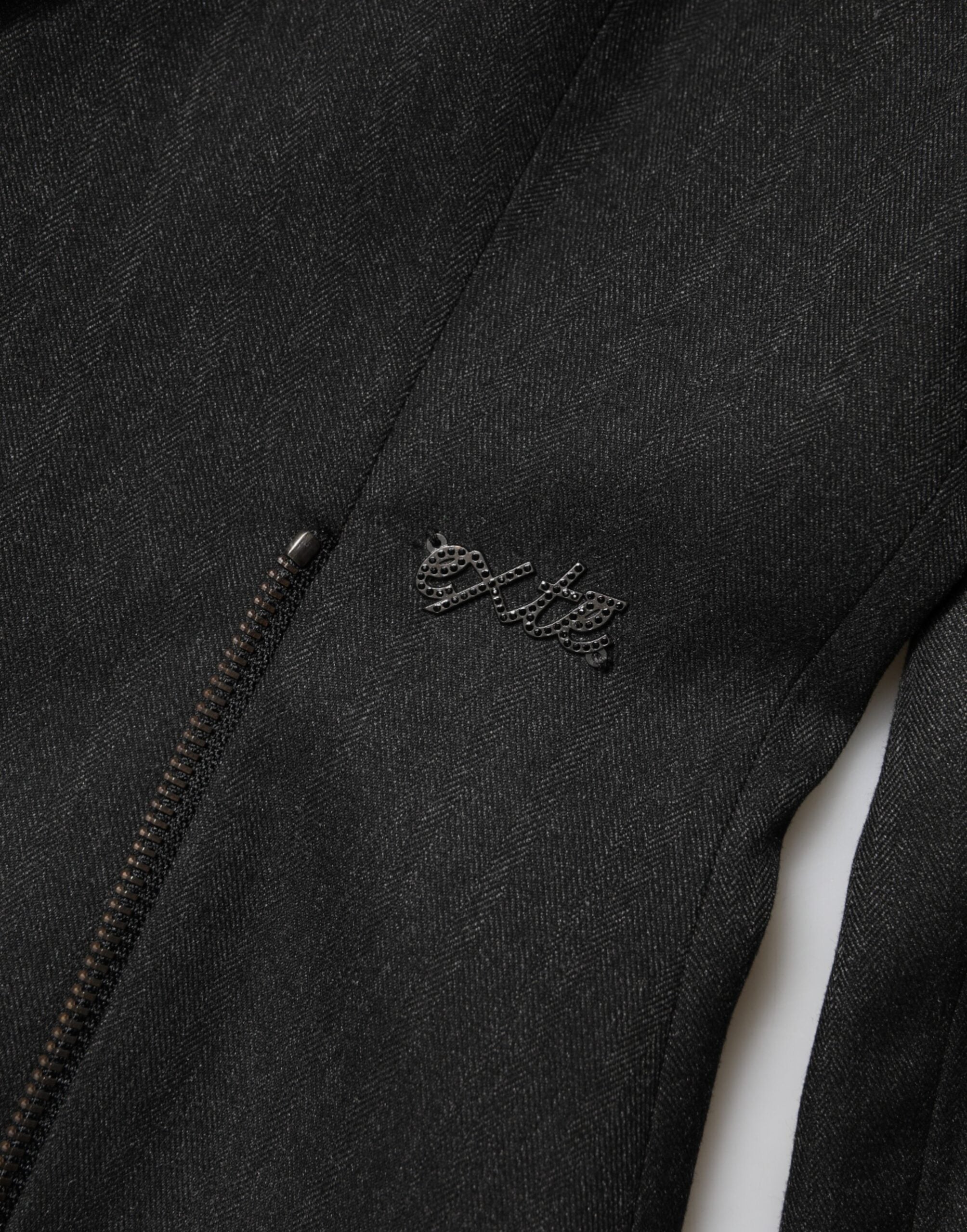 Schwarzer zweireihiger Hosenanzug mit Blazerjacke