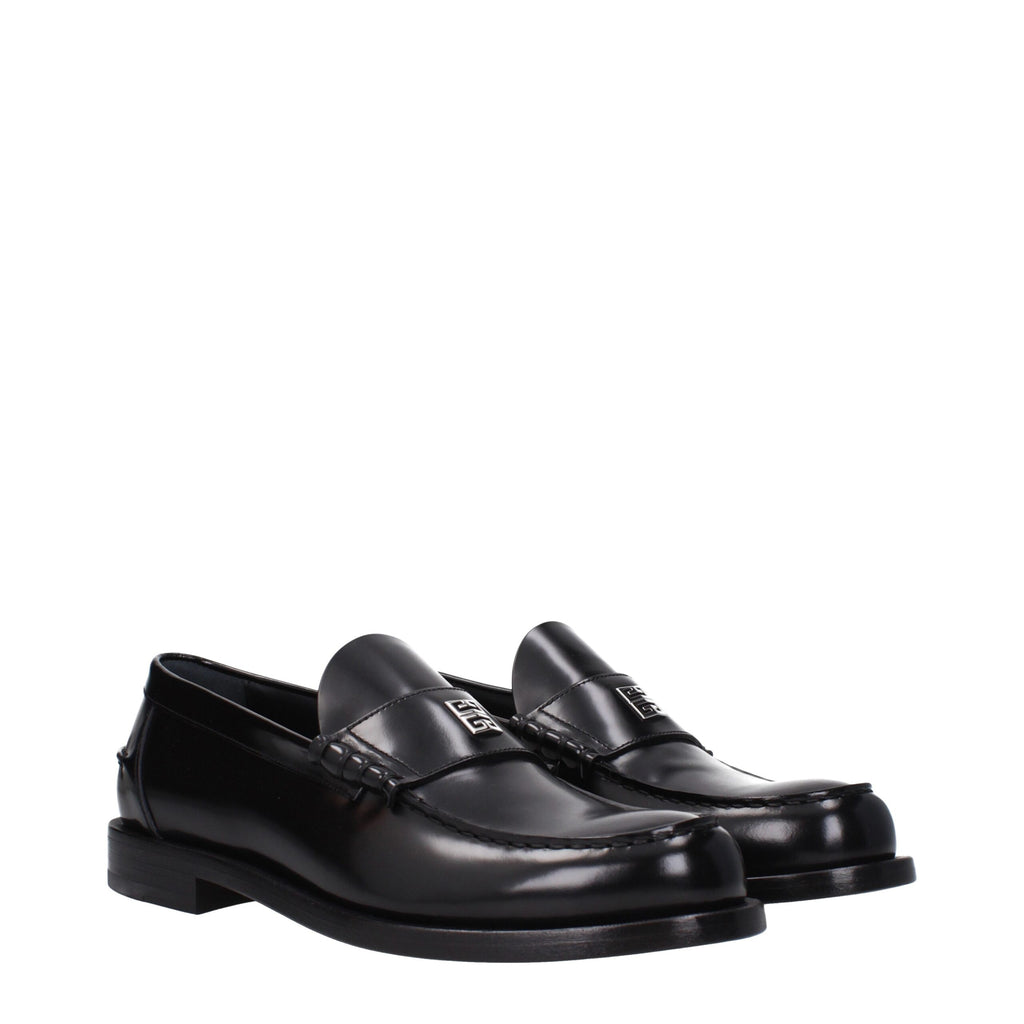Slipper aus schwarzem Leder