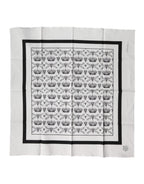 White Crown Cotton Men's Square Foulard Scarf