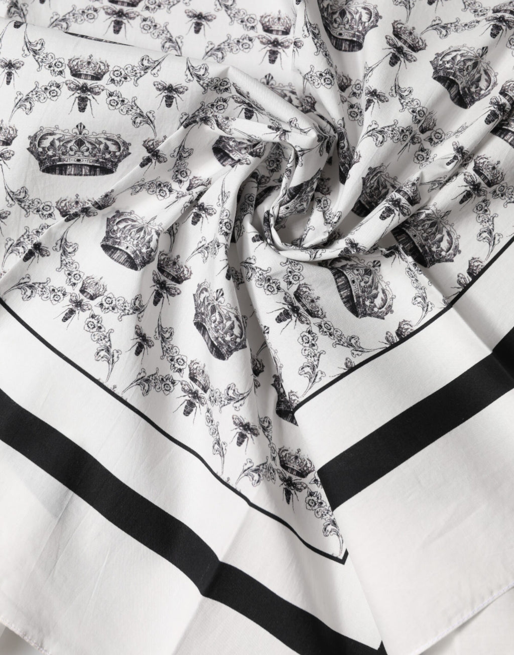 White Crown Cotton Men's Square Foulard Scarf
