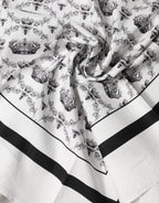 White Crown Cotton Men's Square Foulard Scarf