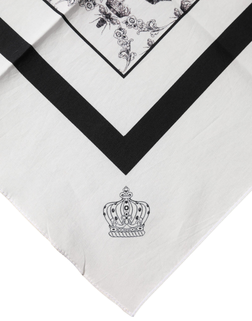 White Crown Cotton Men's Square Foulard Scarf