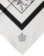 White Crown Cotton Men's Square Foulard Scarf