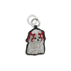 White Recycled Leather Keychain