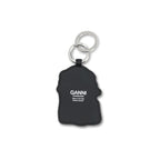 White Recycled Leather Keychain