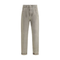 Bicolor Cotton Straight-Leg Jeans