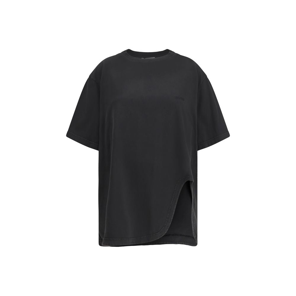 Schwarzes Baumwoll-T-Shirt