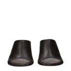 Black Leather High Heel Pumps