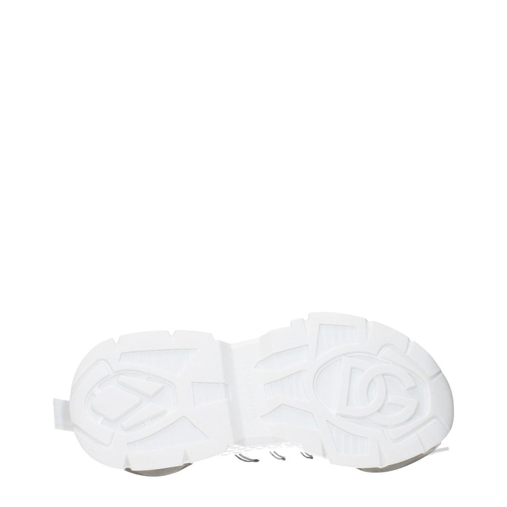 White Fabric Athletic Sneakers